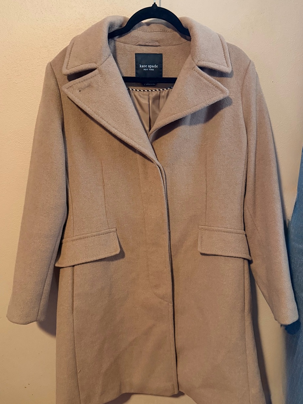 Pre-Loved kate spade Taupe Wool-Blend Pea Coat